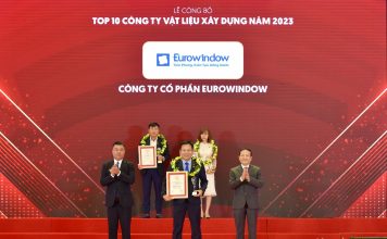 EUROWINDOW LẦN THỨ 7 LIÊN TIẾP NHẬN GIẢI THƯỞNG TOP 10 CÔNG TY VLXD UY TÍN